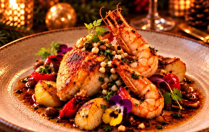 Free-range Chicken with Prawns